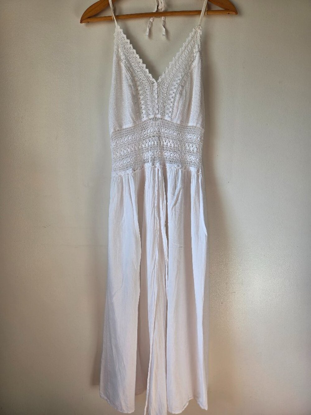 NWT RESORT WEAR SEASPICE PERUVIAN COTTON CROCHET DETAIL BEACH HALTER DRESS SZ L